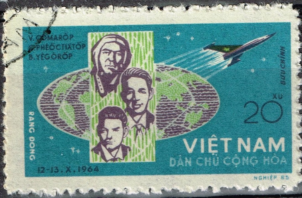 Vietnam Soviet First Group in Space Flight stamp 1964 A-5
