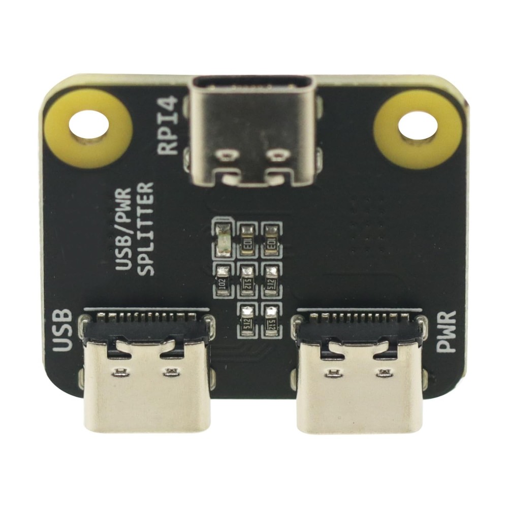 Type-C Interface Power Splitter is Suitable for Raspberry Pi 4 USB 1 to 2 Mod...