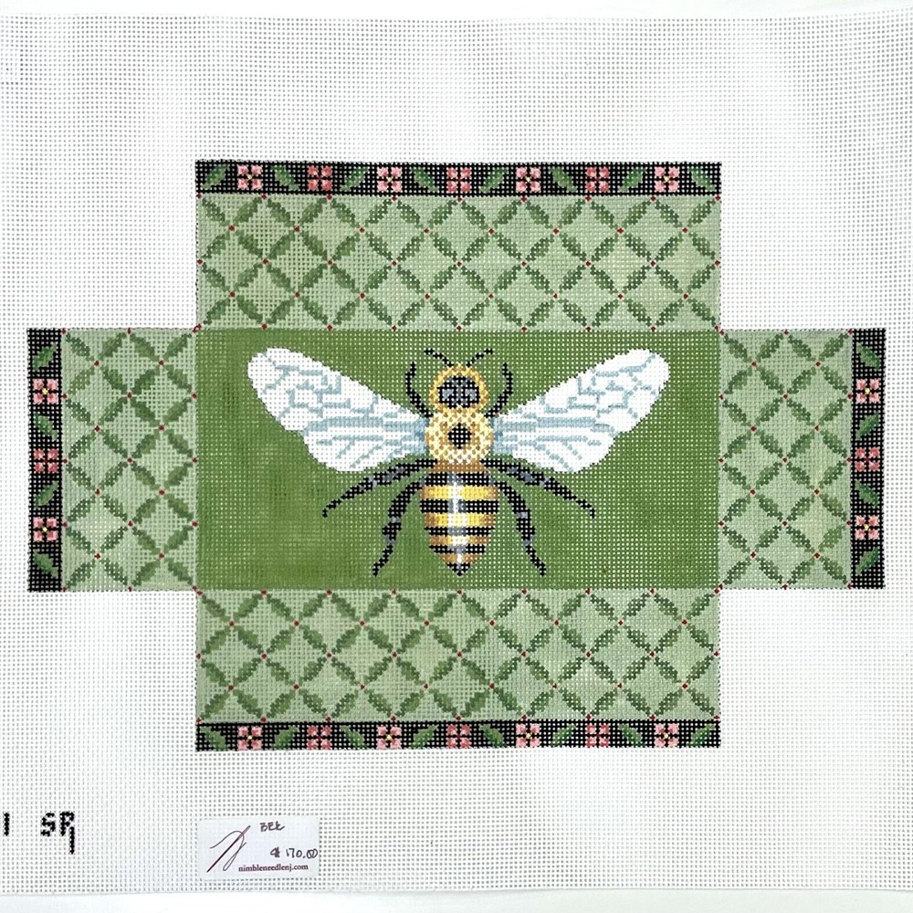 Susan Roberts Handpainted Needlepoint Canvas Bee Brick Cover
