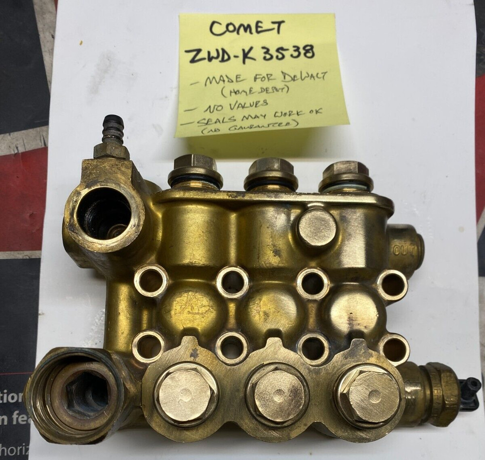 USED - 1EA. COMET ZWD-K 3538 RAW PUMP HEAD COMPLETE - NO VALVES OR UNLOADER