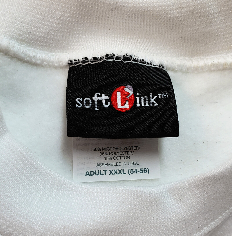 7 Soft Link Sweatshirts Dye Sublimation 3X Blank Crew Neck White