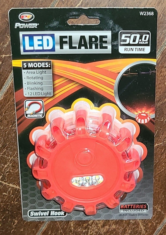 Power LED Safety Flare- 5 Modes: Area/Rotating/Blinking/Flashing/12 LED Light!