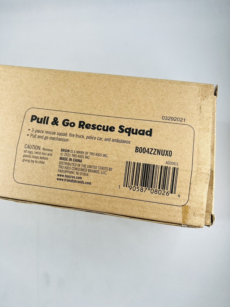 Bruin Pull & Go Rescue Squad Pull & Go Action 6M+ Police/Fire/Ambulance