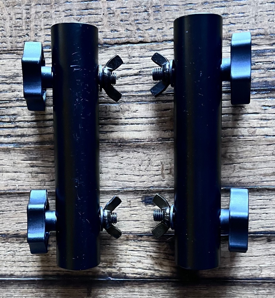 7" Keyboard Stand Extension Adaptors with 2 Knobs Black (set of 2)