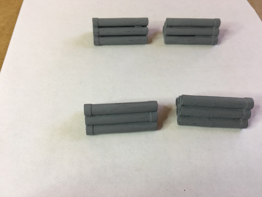 Train Car Loads: Concrete 6 Pipe Stack 4 Stacks Lot  Car Not Included HO Scale