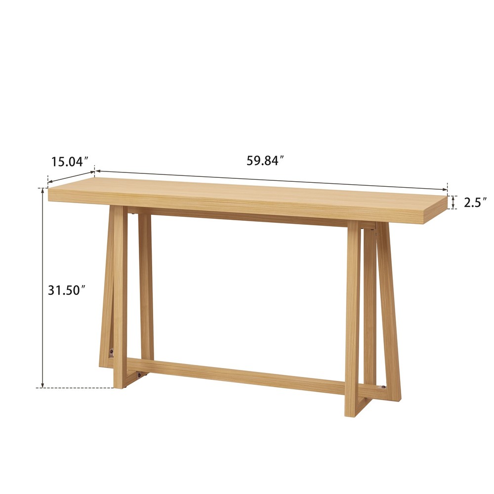59.84'' Console Table, Stylish Rectangular Entryway Table, Outdoor Console Tabl