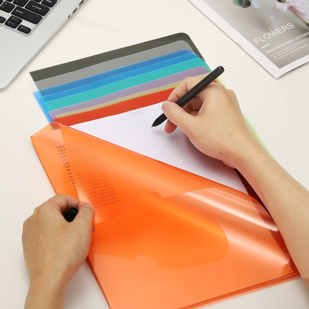A4 Plastic Folders, 40 Pack Clear Folders l Type Pockets Documents, Orange
