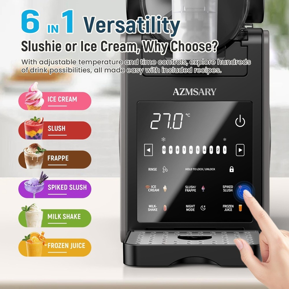 Frozen Drink Maker Slush Machine 85oz LED Control Panel