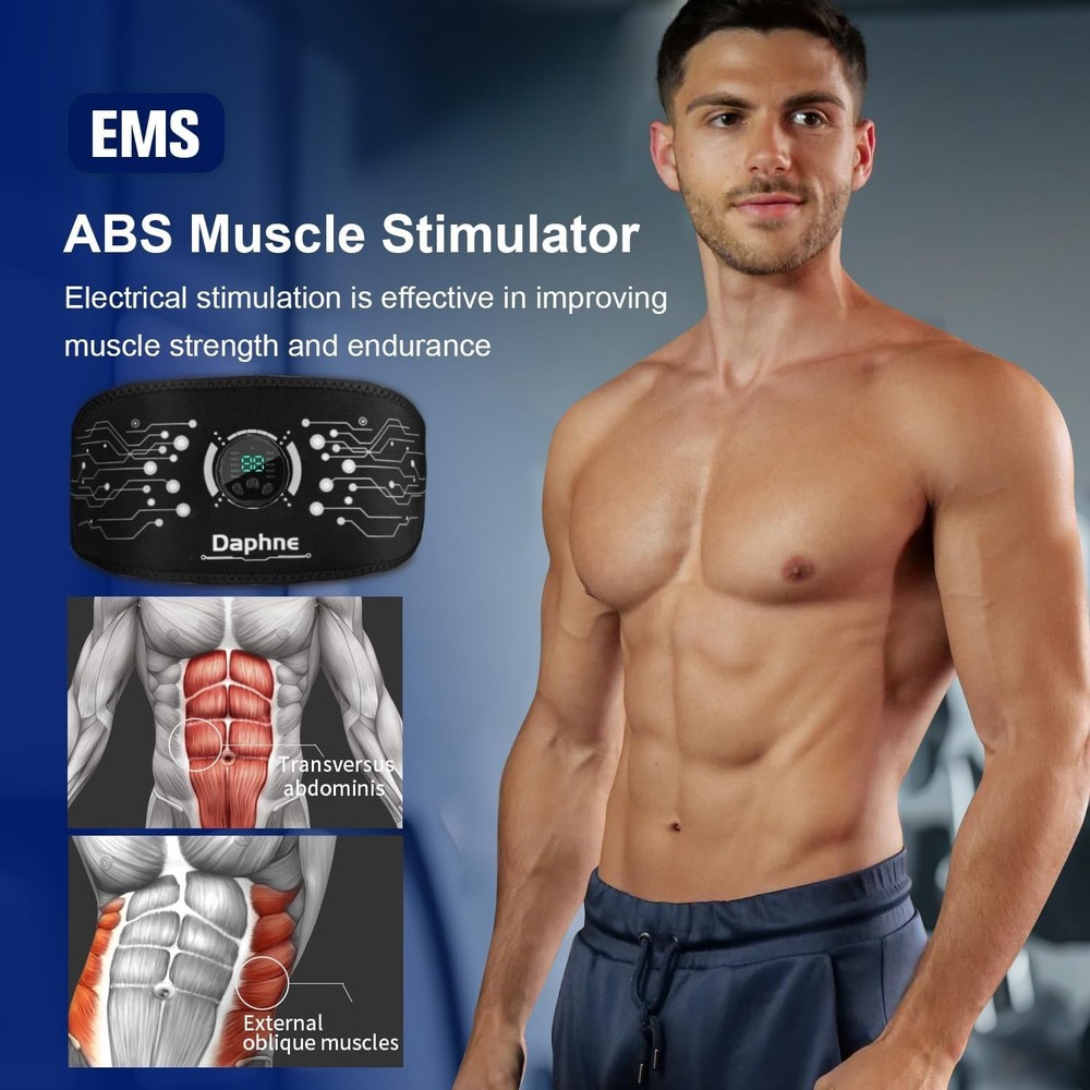 Adjustable EMS Abdominal Toning Belt for Men & Women - Quick Workout Solution
