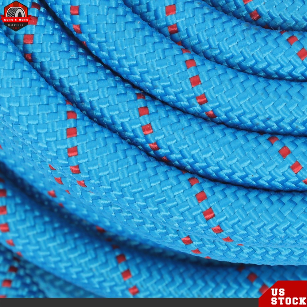 1/2" × 125' Double Braid Nylon Polyester Arborist Rope Pulling Rigging Line Blue
