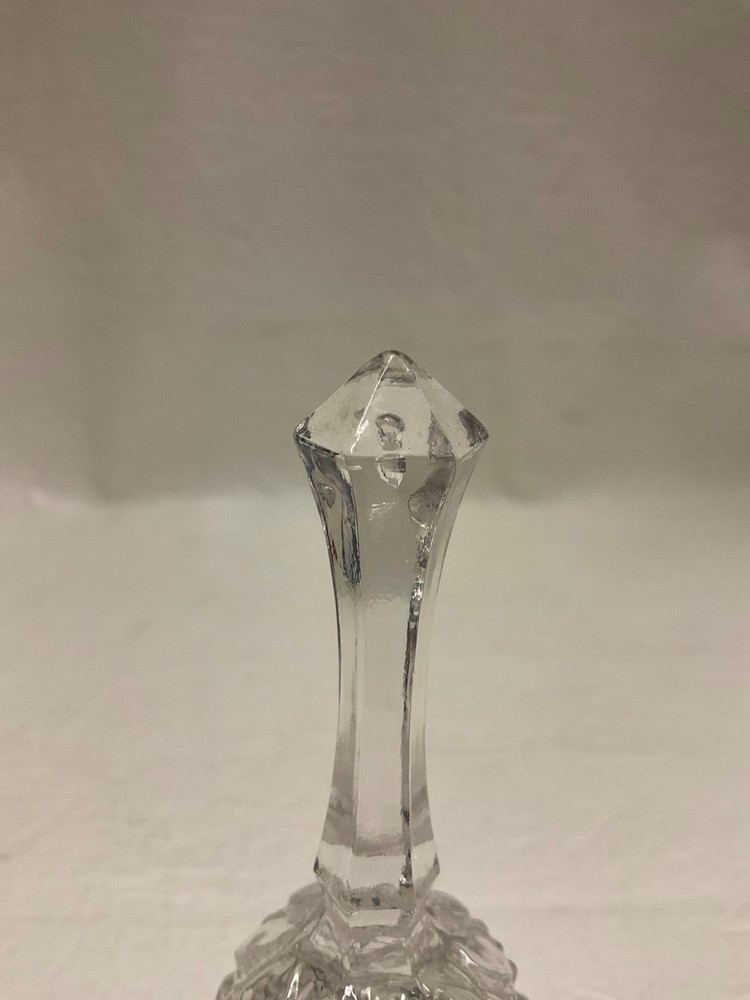Clear Cut Crystal Tingeling Glass Bell 5"