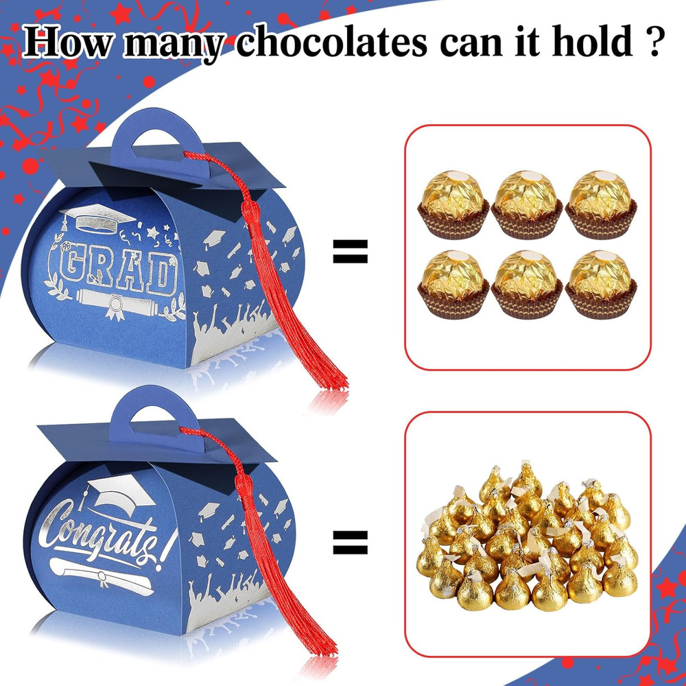 30 Pcs Graduation Cap Gift Boxes Graduation Decorations Class of 2026 Candy Box