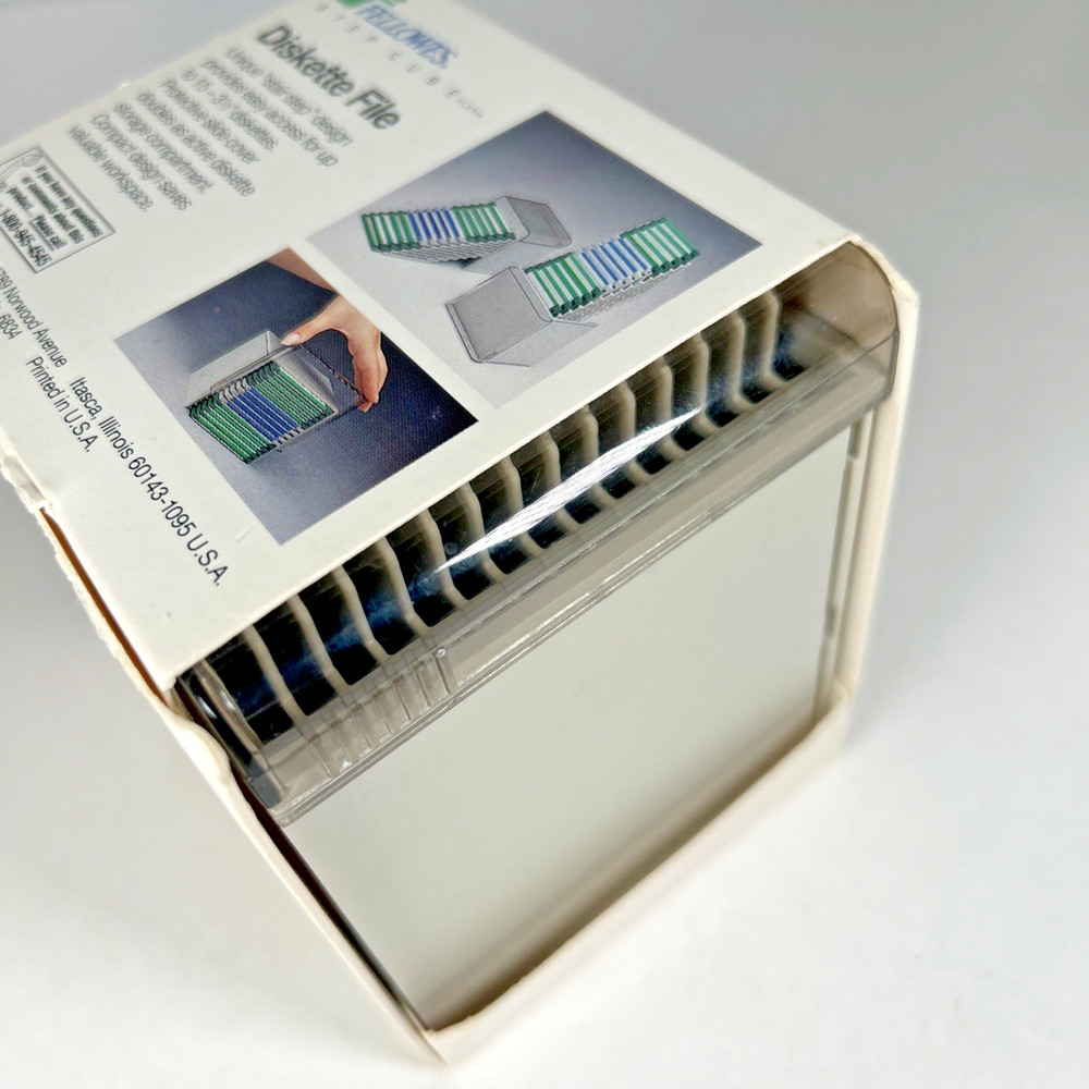 Fellowes Step Cube Plus Disk Holder, Holds 15 3.5" Disks *New*