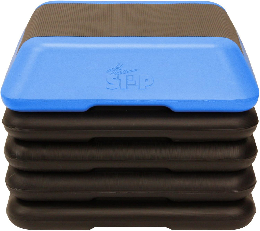 The Step Adjustable High Step Aerobic Platform with 4 Risers, Home Gym Workout E