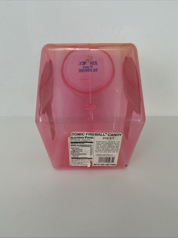 Ferrara Pan Candy Atomic Fire Ball Display Plastic Jar Retro