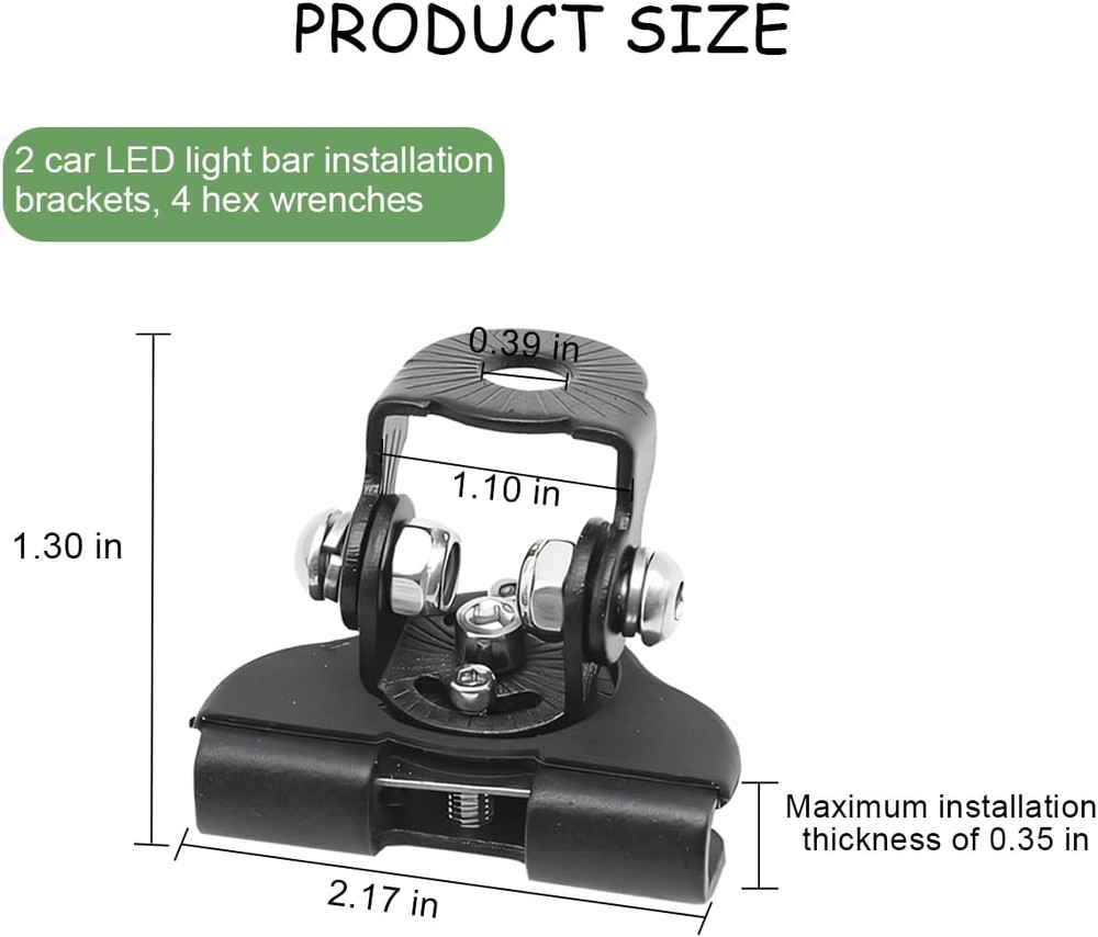 Adjustable Car Hood Light Mount Brackets – 2PCS Iron LED Spotlight Holders