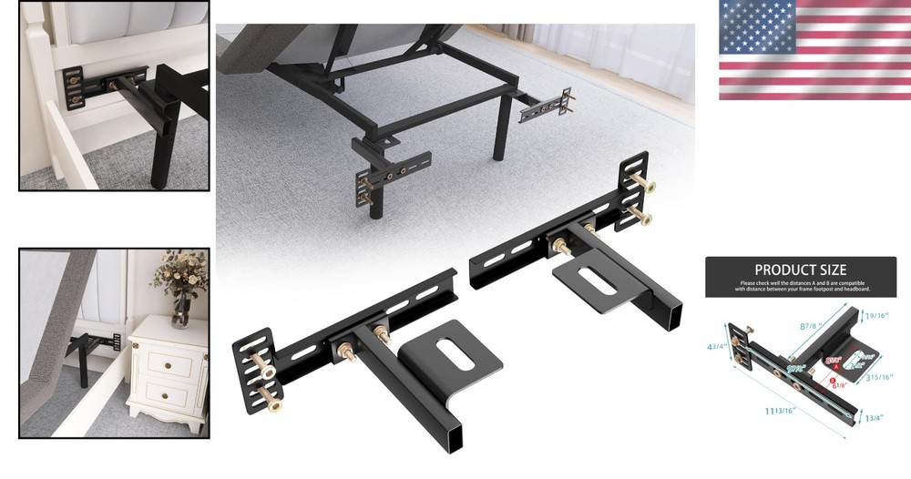 Customizable Headboard Brackets with Hardware - Fit for All Bed Frames, 2 Pack