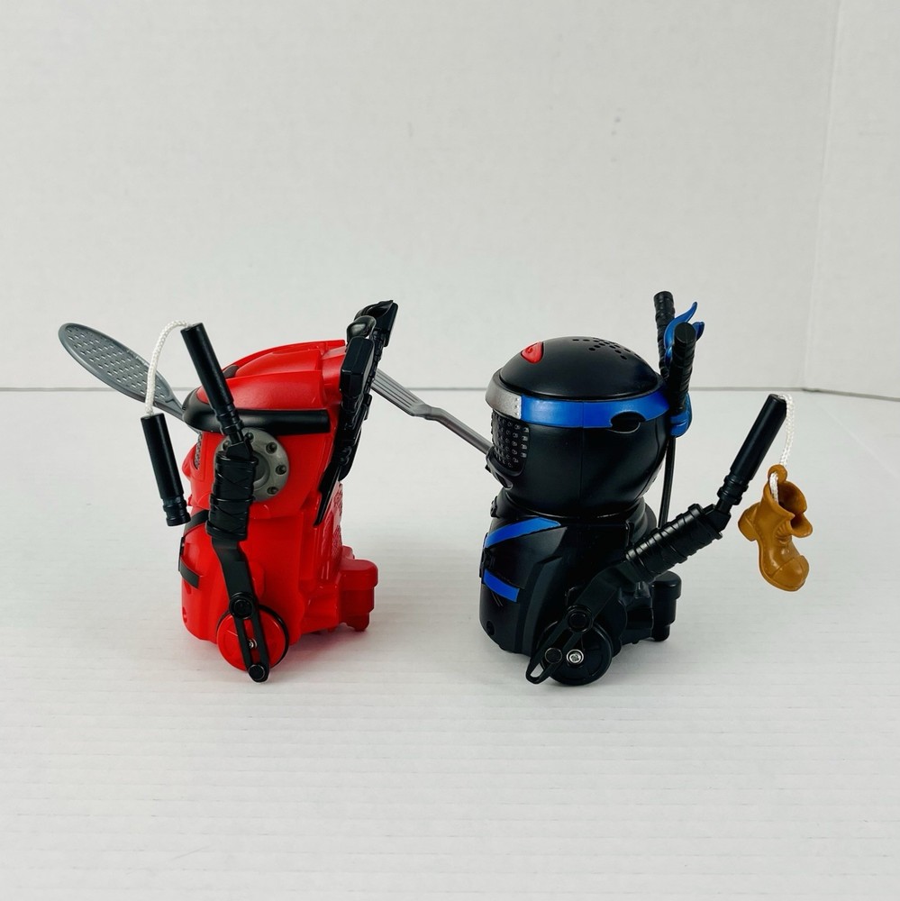 Ninja Bots Hilarious Battling Robots Red and Black Bots Tested & Work See Video