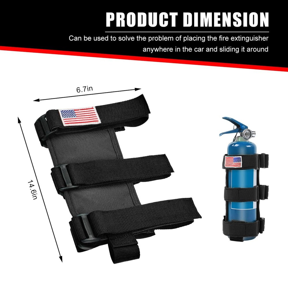 MTRPS Fire Extinguisher Holder, Adjustable Roll Bar Fixed Black