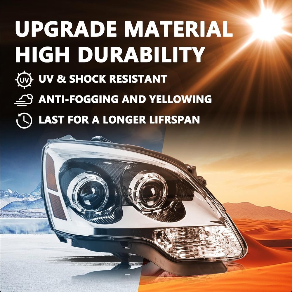Headlight Assembly Compatible with 2007-2012 GMC Acadia Factory Halogen Type OE