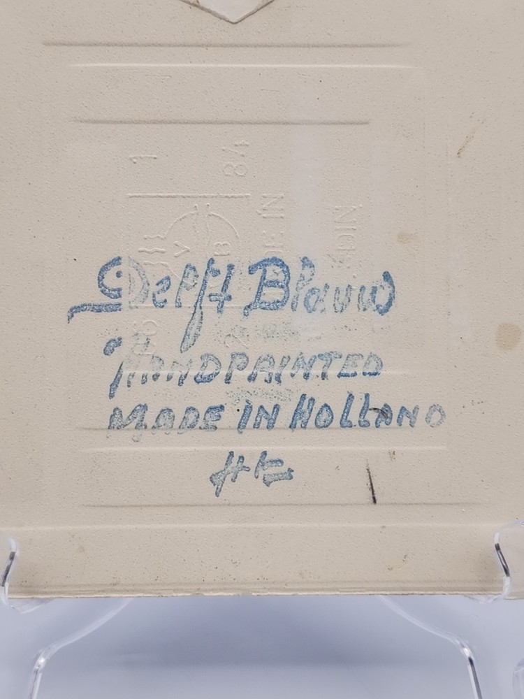 Delft Blauw Windmill on River Tile 6" x 6"
