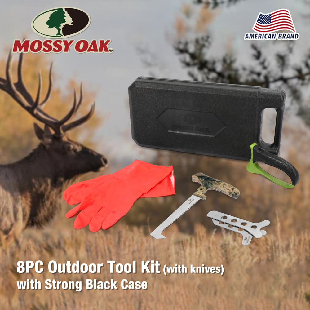 8 Piece Hunting Field Dressing Kit Portable Butcher Game Processor Set With Case