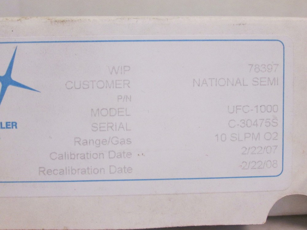 Unit UFC-1000 Mass Flow Controller MFC, O2, 10 SLPM