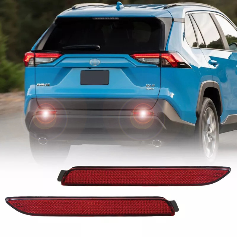 2x Left & Right Rear Bumper Reflector Light Lamp Case For 2019-2023 Toyota RAV4