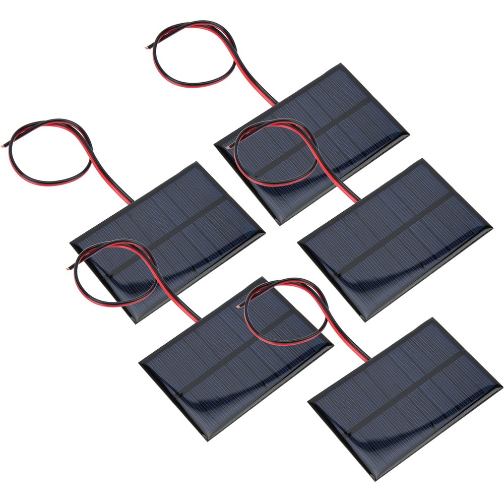 5pcs DC5V 150mA 5pcs Solar Panel Module With 30cm/11.8in Wire Charging