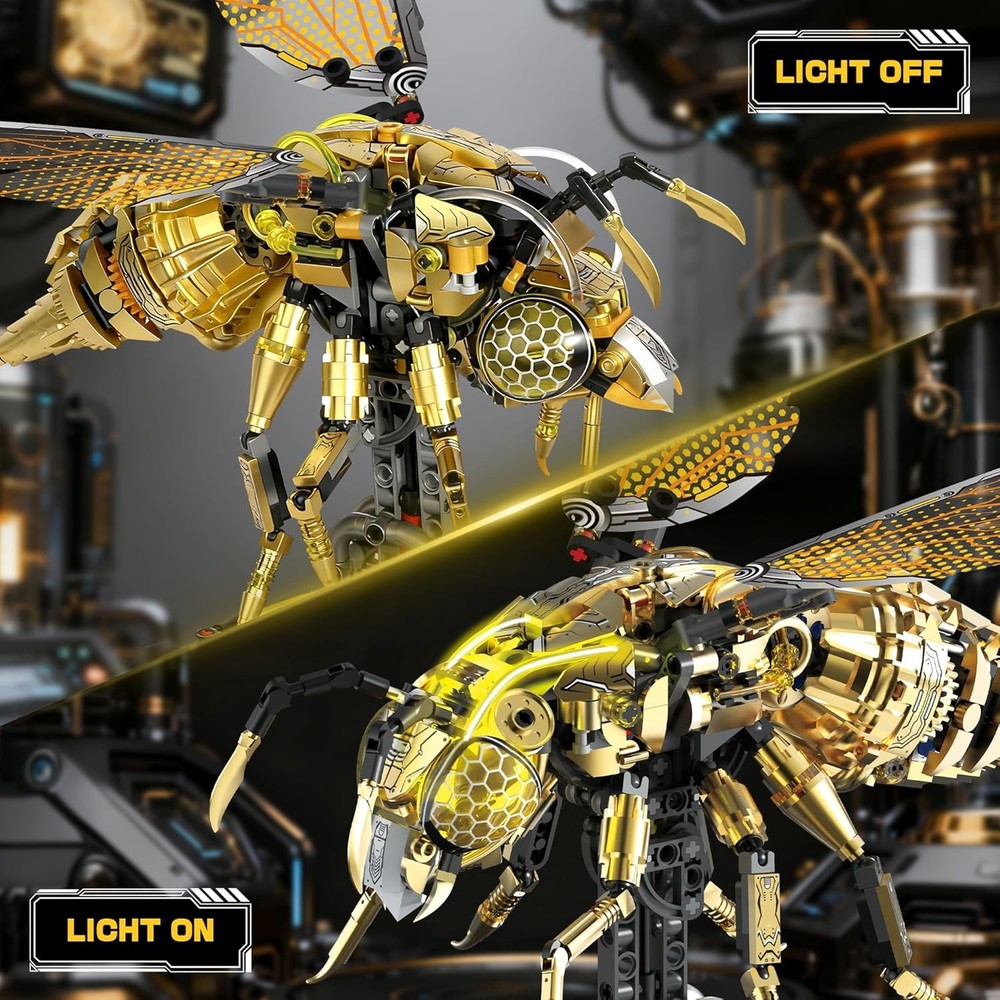 Mechanical Bee Building Set Moving Wings Lights