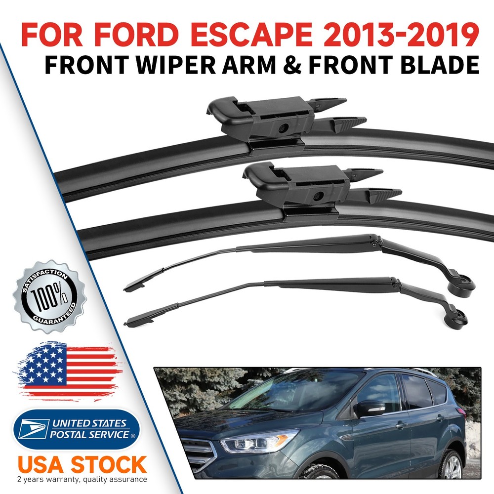 Black High Quality Front Wiper Arm+Front Wiper Blade For Ford Escape 2013-2019