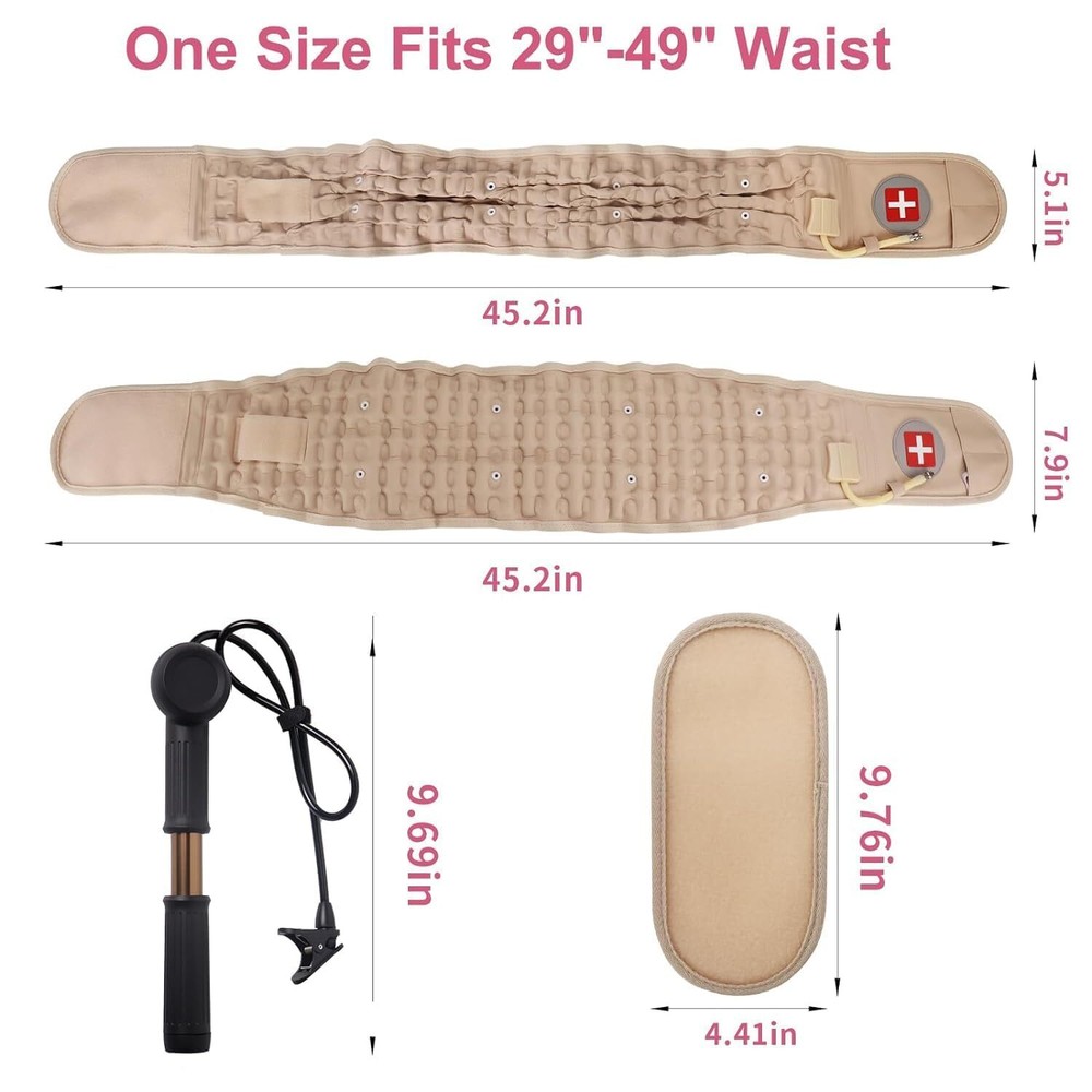 Decompression Back Brace Lumbar Belt Spinal Support & Extender Belt Air Traction