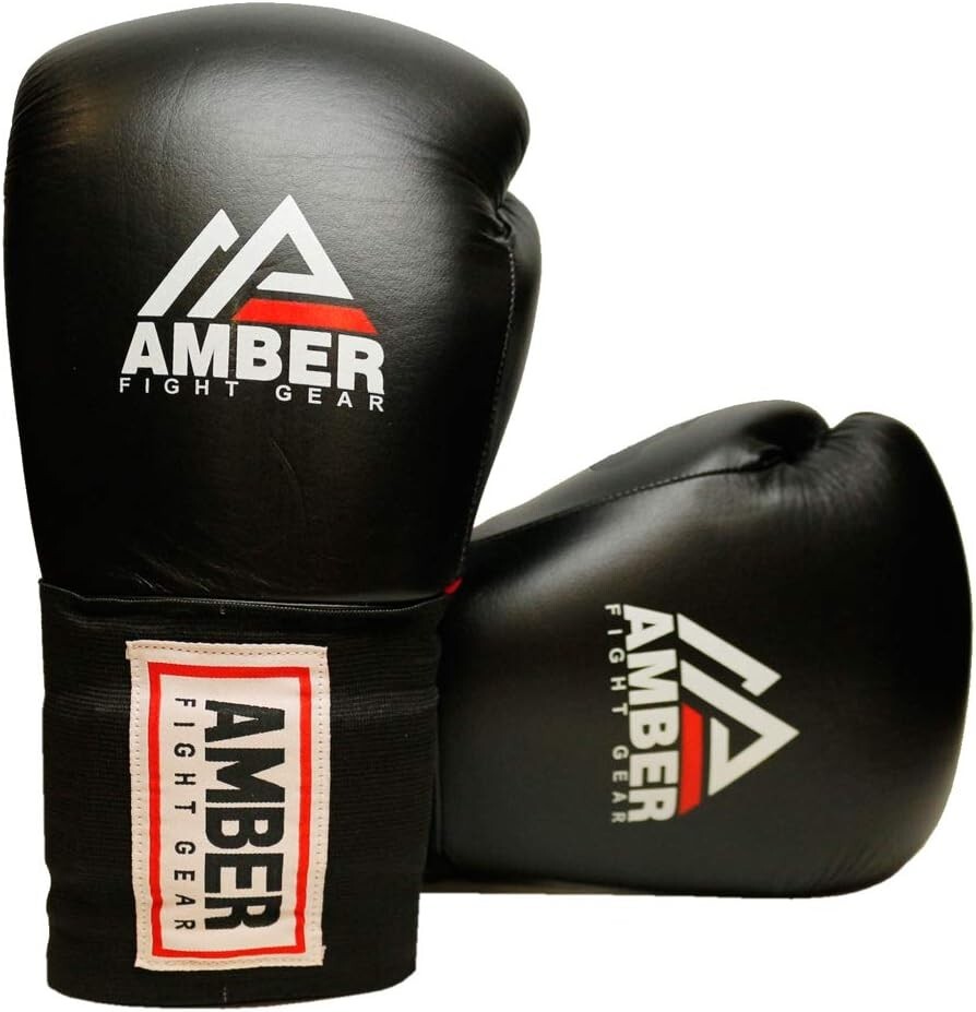 Amber MFG Professional Hook and Loop Leather Training Boxing Gloves