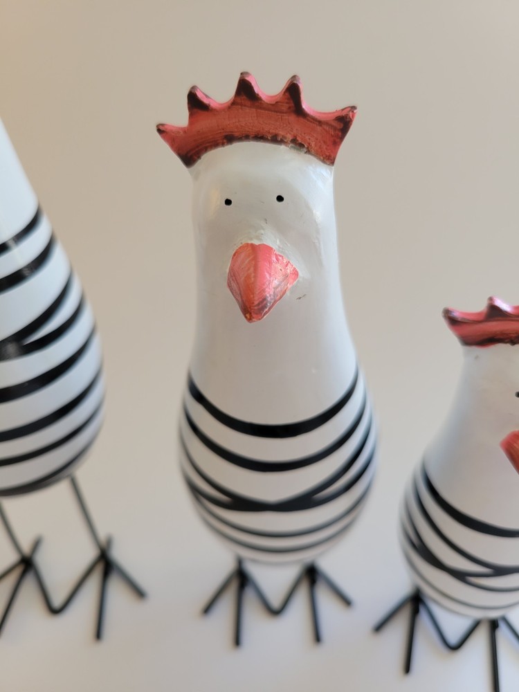 Set Of 3 Funky Chicken Figures