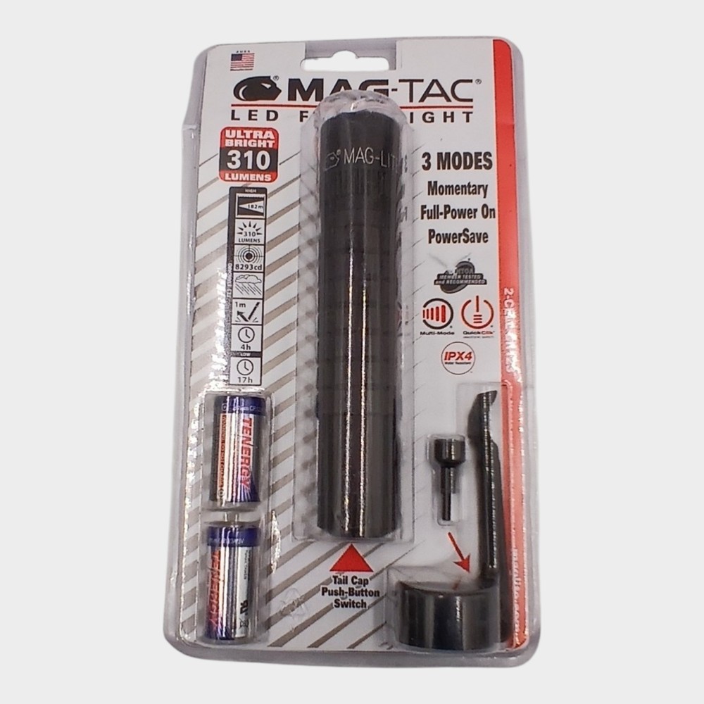 Maglite Mag-Tac LED Rechargeable Plain Bezel Flashlight (Untested)