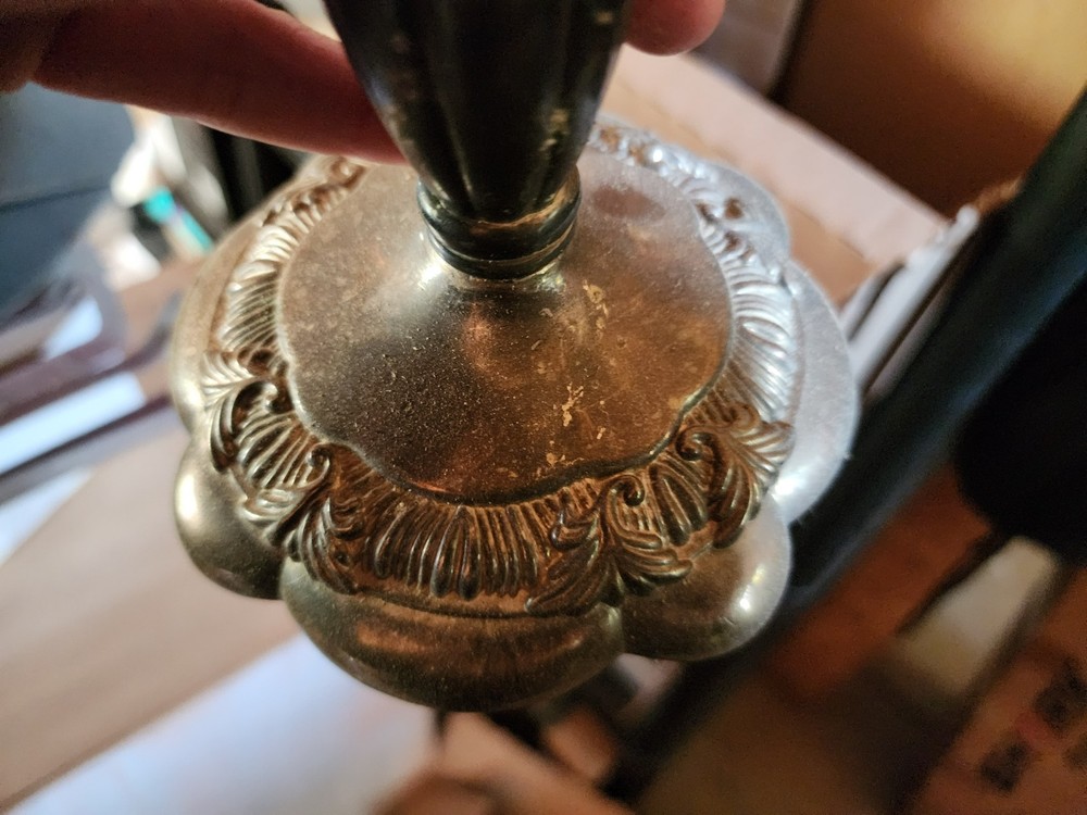 vintage silver candlesticks