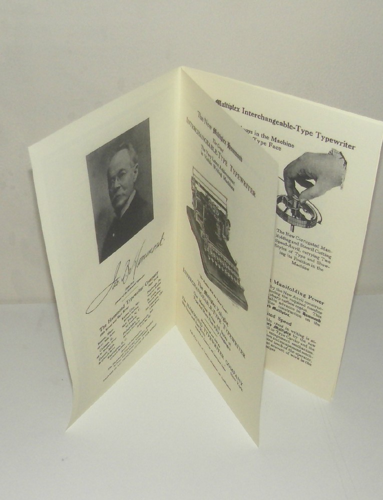 Multiplex Hammond Typewriter Brochure Manual Reproduction