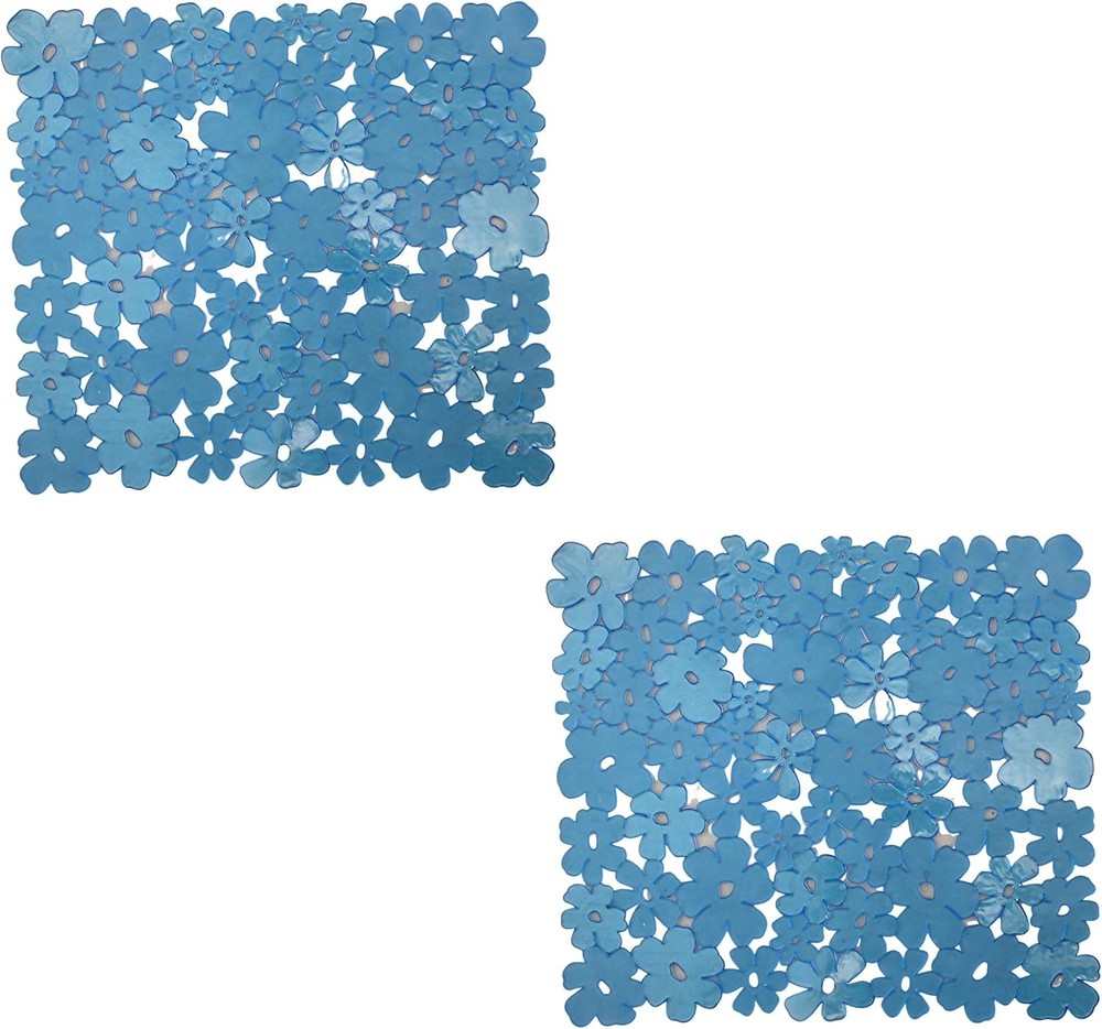 Dependable Industries 2 Pack Floral PVC Sink Mat Protector Scratch Free for...