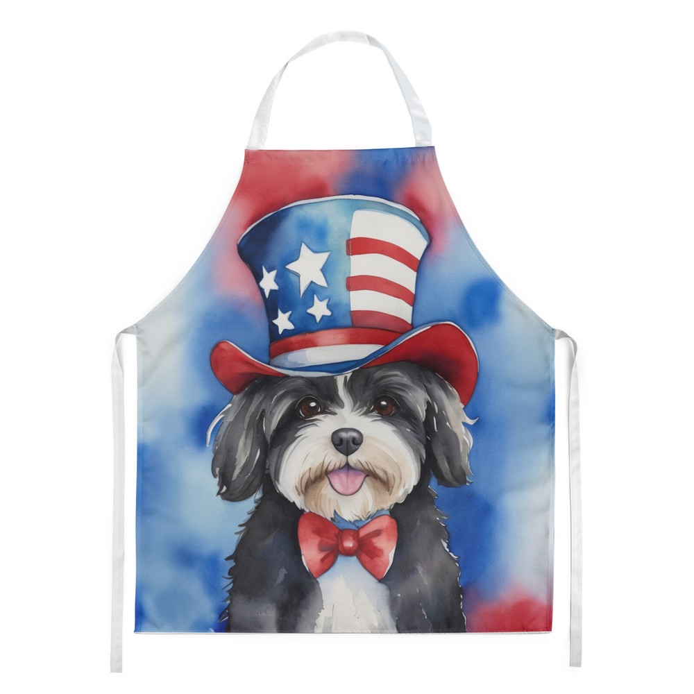 Havanese Black/White 2 Patriotic American Apron