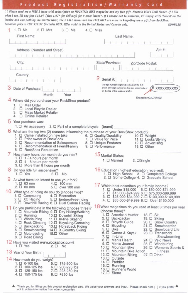 Rock Shox seat post manual 2001