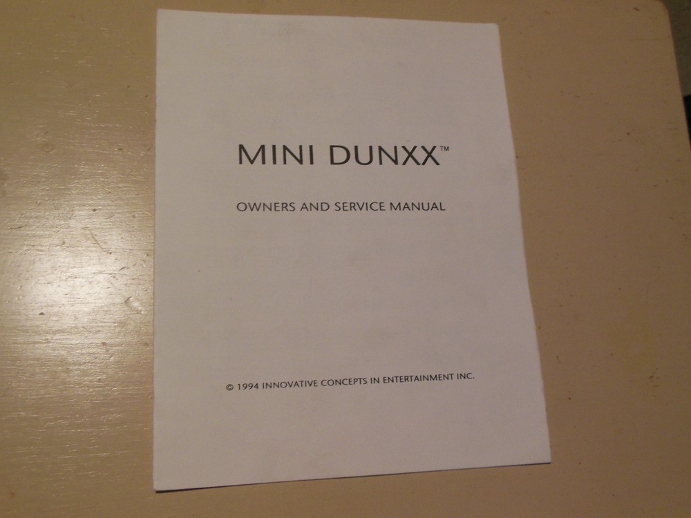 MINI DUNXX   arcade game  manual