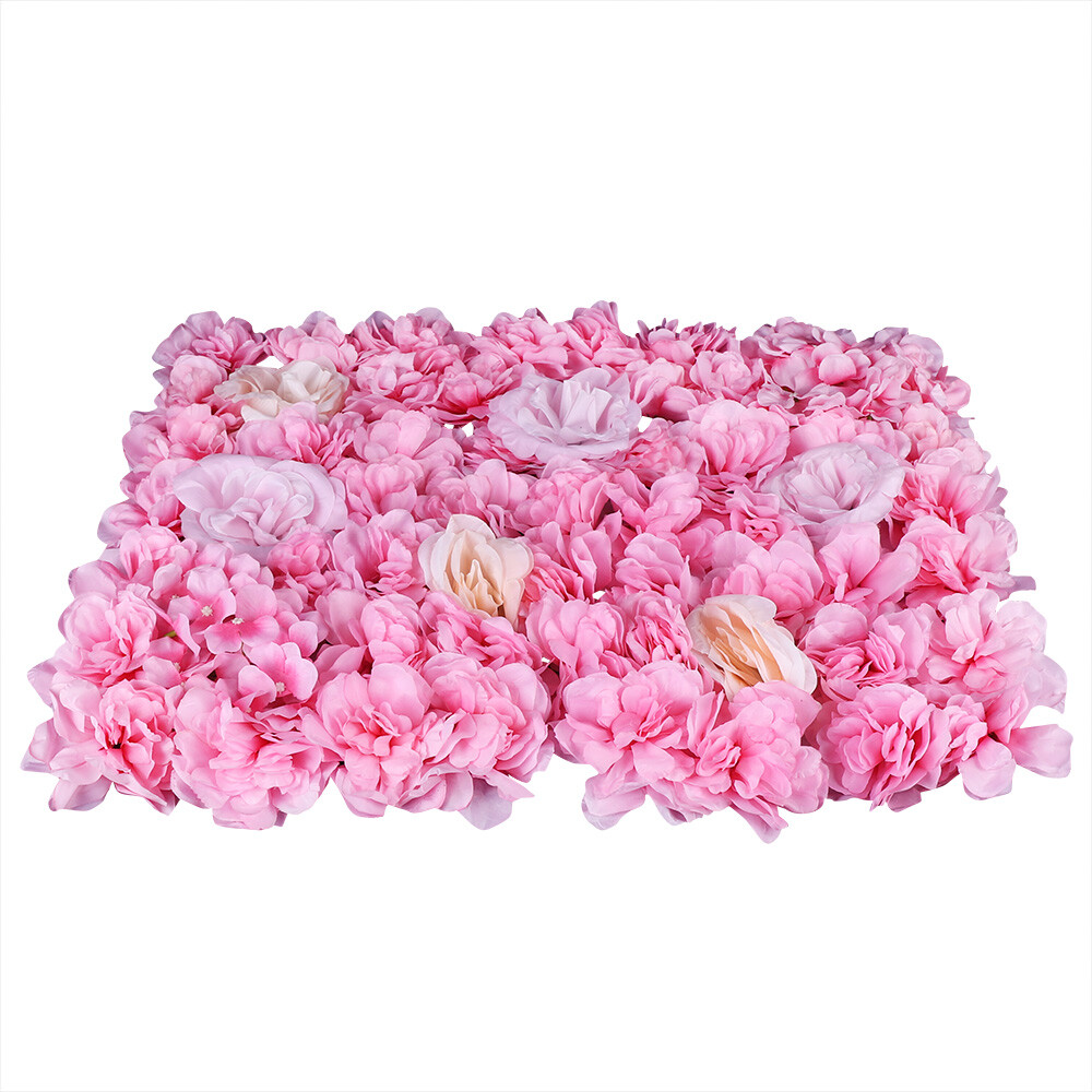 12PCS Artificial Silk Flower Wall Panel Floral Backdrop Party Wedding Decoration