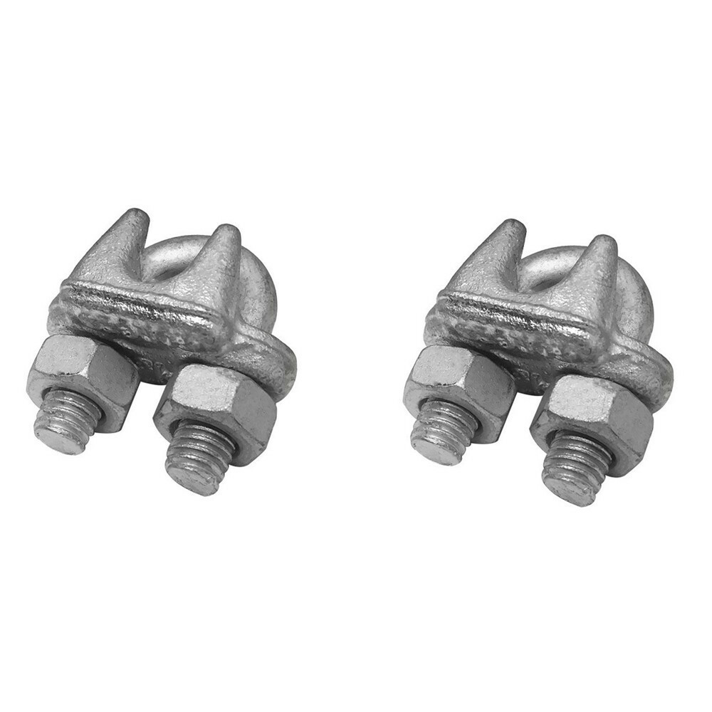 2 Pc Marine Wire Rope Cable Clips Cable Clamp 3/8'' Drop Forged Galvanized