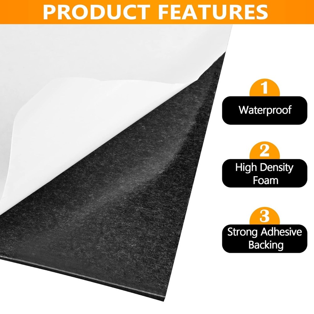 Self Adhesive Neoprene Rubber Sheet 12x60" Black