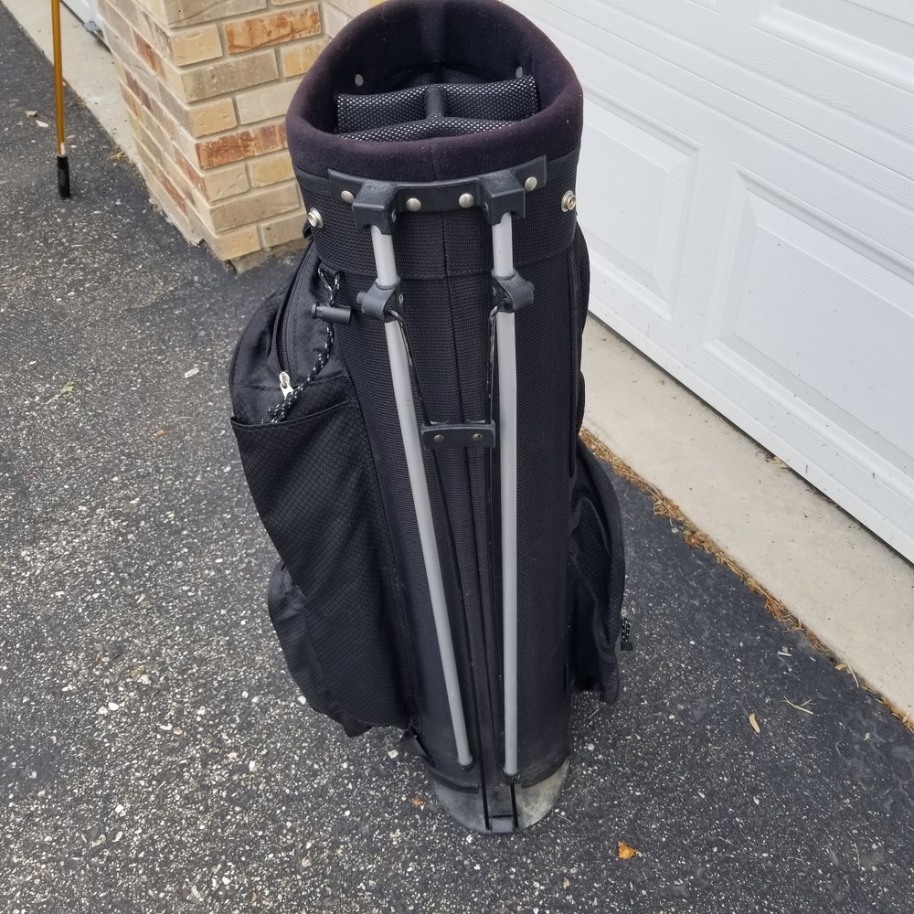HUNTER GOLF 4-WAY DIVIDER GOLF STAND BAG, BLACK/GRAY
