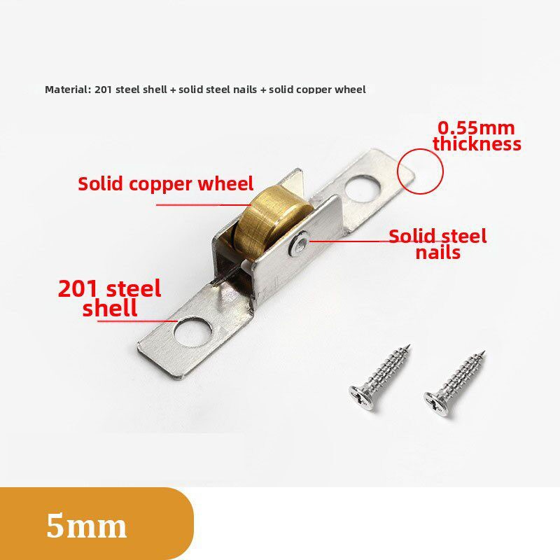 Stainless Steel Rustproof Sash Window Pulley Wheel Solid Copper Wheels 5mm 7mm