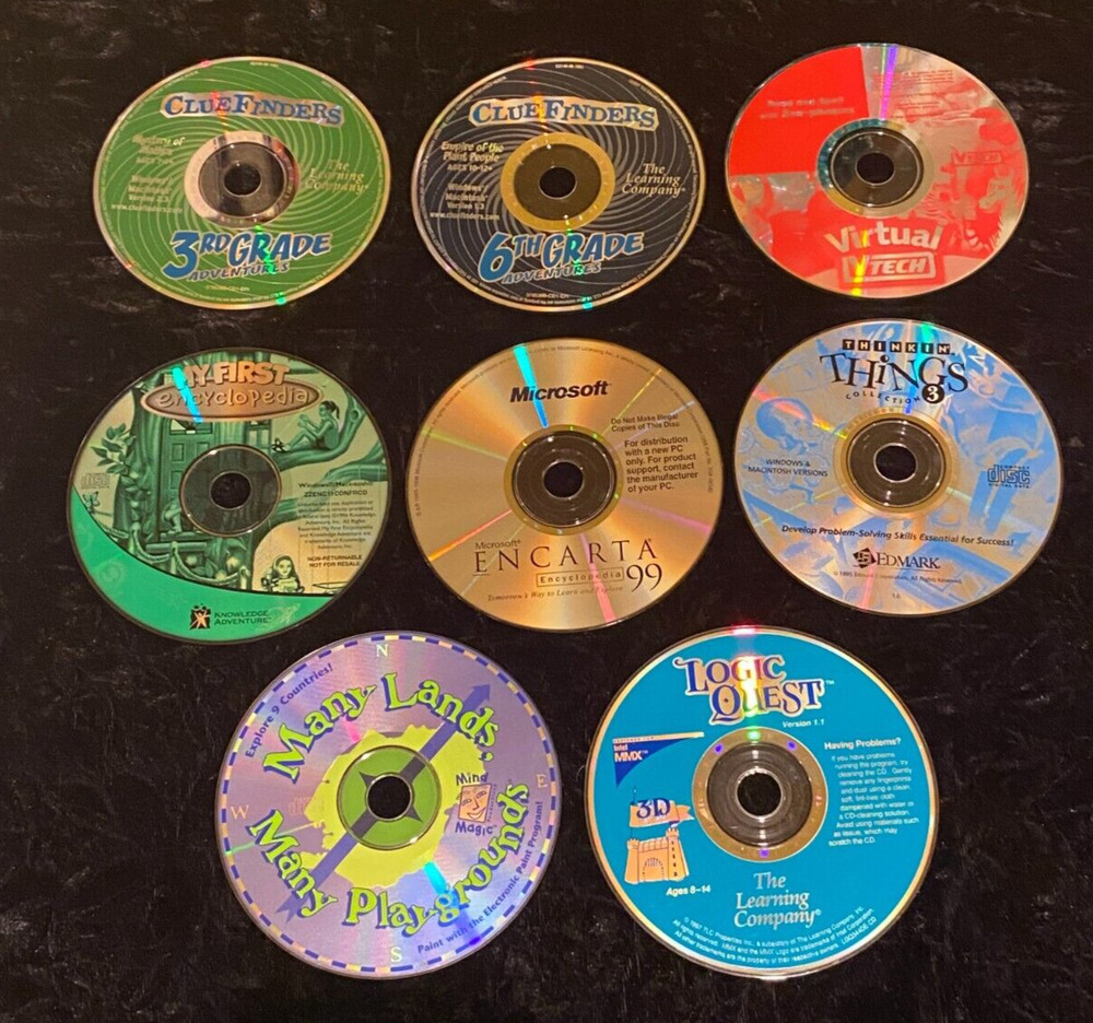 CD ROM   "Learning & Education"  8  DISC  LOT   1990's Windows 95 PC MAC