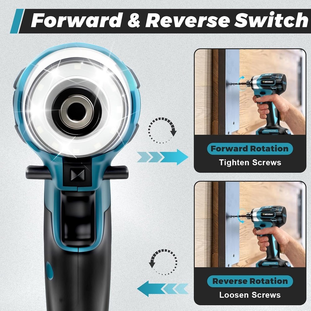 Professional 21V Impact Driver with Dual Batteries & Quick Charge Function