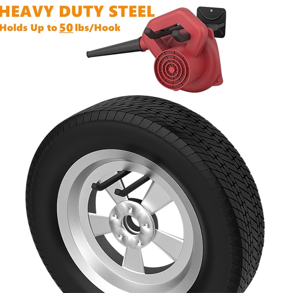 TORACK 4 Pack Garage Storage System Hooks, 4-Pack 12.4" Heavy Black