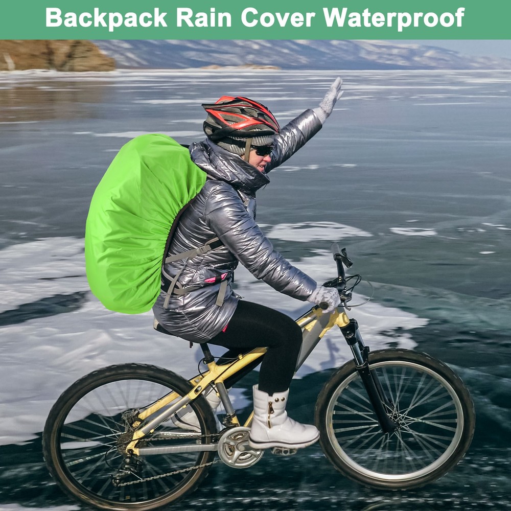 Waterproof Backpack Rain Cover, 15L-25L Backpack Cover [Grass Green]